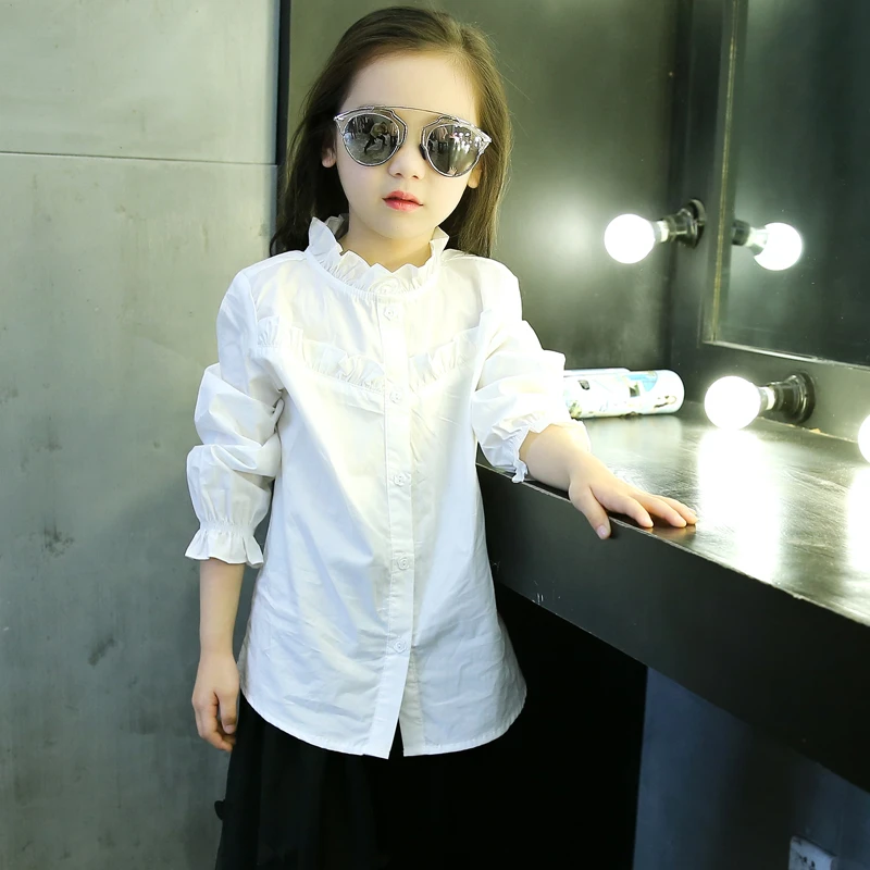 4 5 6 7 8 9 10 11 12 13 Ans Chemise Enfants School Girl Blouse Printemps Manches Longues Enfants Chemise Blanche Adolescents Bebe Filles Tops Aliexpress