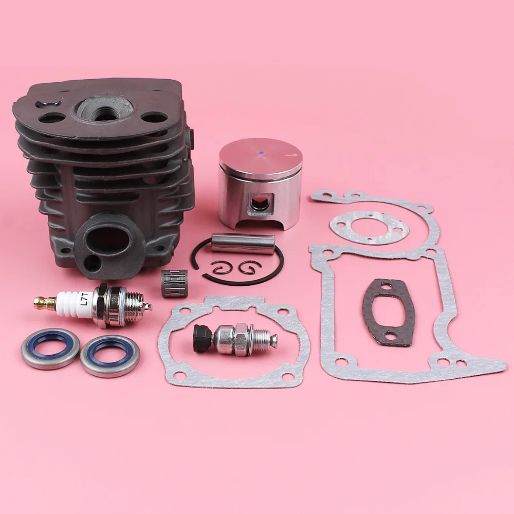 46mm Cylinder Piston Kit For Husqvarna 55 51 Decompression Valve Oil Seal Spark Plug Gasket Set Chainsaw Spare Replacement Part |