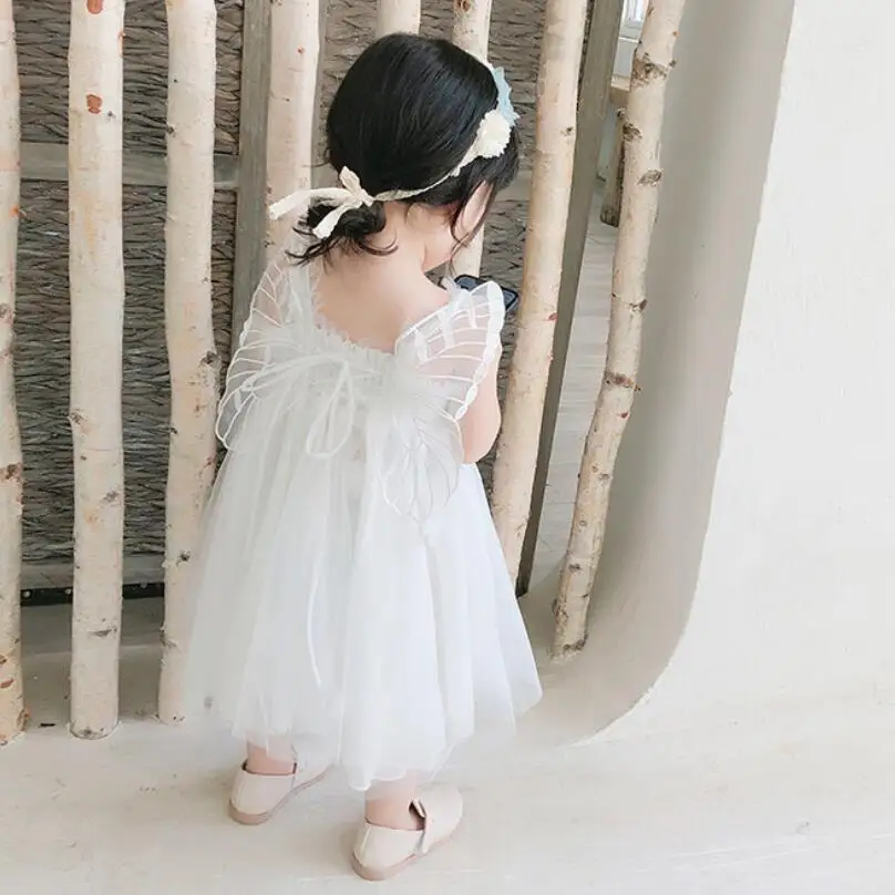 

Summer Children Toddler Baby Girls Clothes Angel Wings Ball Gown Girls Princess Dress Girl Kids Party Wedding Dresses For Girls