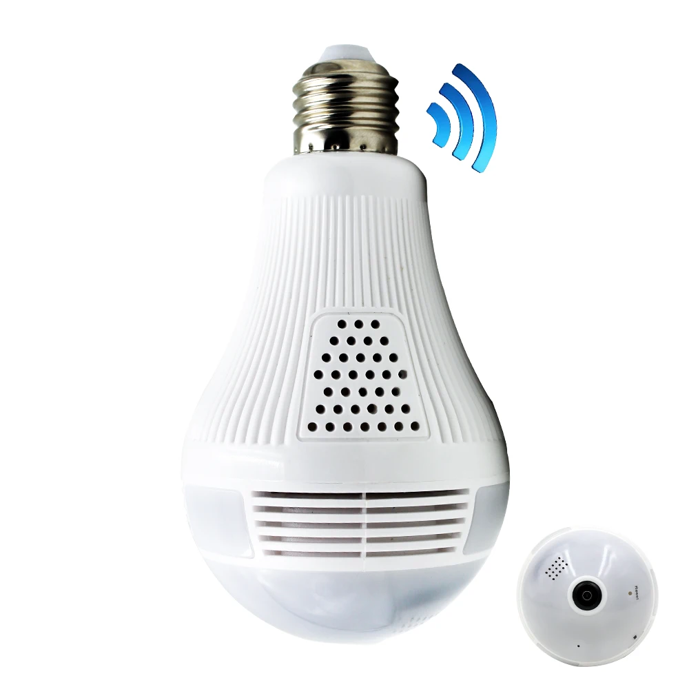 Rikovos Светодиодный лампочки IP Камера Wi Fi 360 видеонаблюдения безопасности