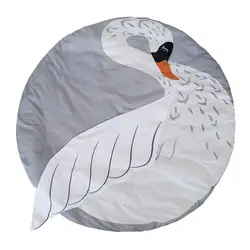37,4 дюймов Детский ковер для детской комнаты в форме лебедя игровой коврик круглый ковер мультфильм Лебедь дизайн детские коврики для