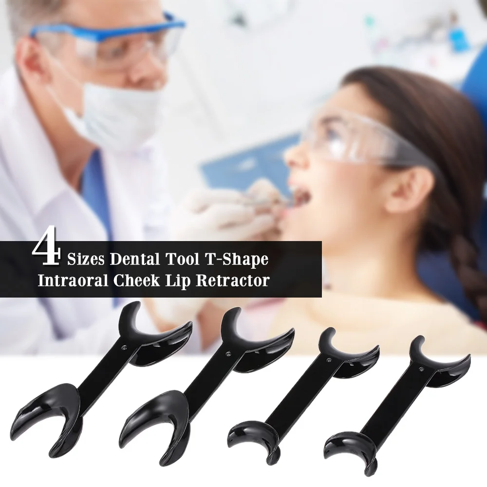 

4 Sizes Dental Tool T-Shape Intraoral Cheek Lip Retractor Opener Double Head Orthodontic Teeth Mouth Opener