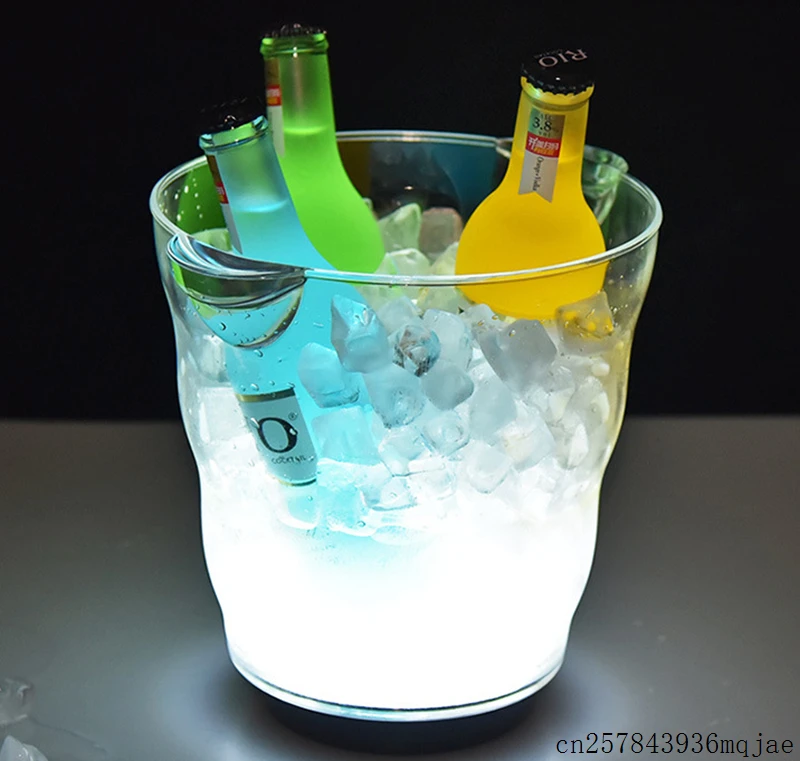 4pcs 4.5L LED Ice Bucket Wine Cooler Drink Rechargeable Luminous Champagne Beer Bottle Glass Holder Tub Bar Party Decoration 4pcs 4.5L LED Ice Bucket Wine Cooler Drink Rechargeable Luminous Champagne Beer Bottle Glass Holder Tub Bar Party Decoration