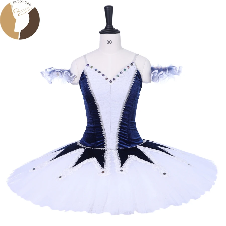 

Fltoture CT9207 Adult Ballet Nutcracker Tutu Velvet Fabric Pancake Tutus Professional Ballet Costumes For Ballet Competitions