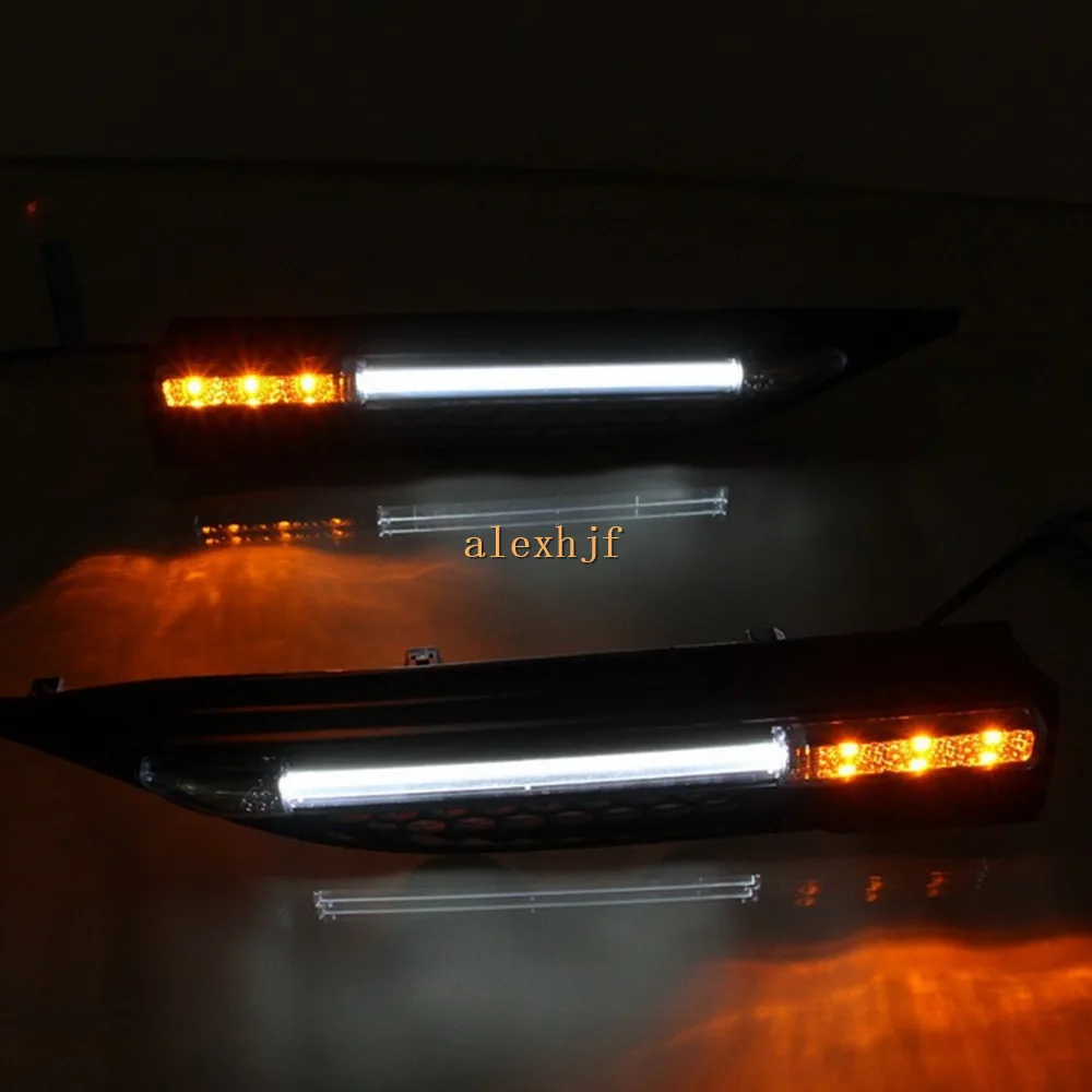 July King Car Fender LED Light Guide Side Lights DRL + Yellow Side Turn