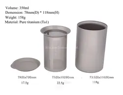 Чистый Титан EDC Чай чашки с двойными стенками 180 мл 130 г/350 мл 158 г с крышкой Чай сеть фильтра для один открытый путешествия