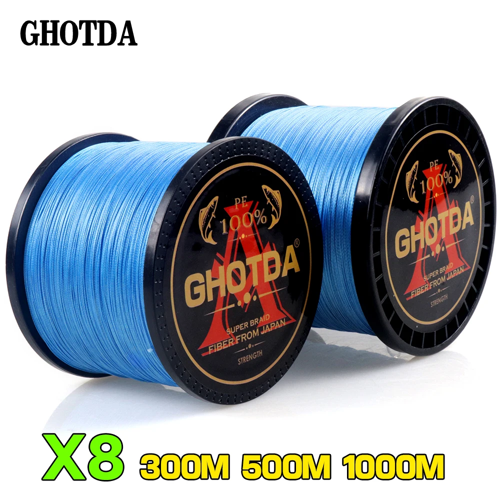GHOTDA 300 M 500 M 1000 M 8 Strands10-80LB PE مضفر الصيد سلك المتعددة الشعيرات سوبر قوي خيط صنارة الصيد اليابان Multic