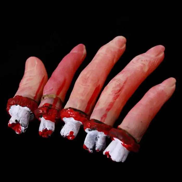 Горячая 5 шт одна рука ужасные отрубленные пальцы Хэллоуин реквизит кровавый Чоп части тела вечерние аксессуары-17 88@ NSV775