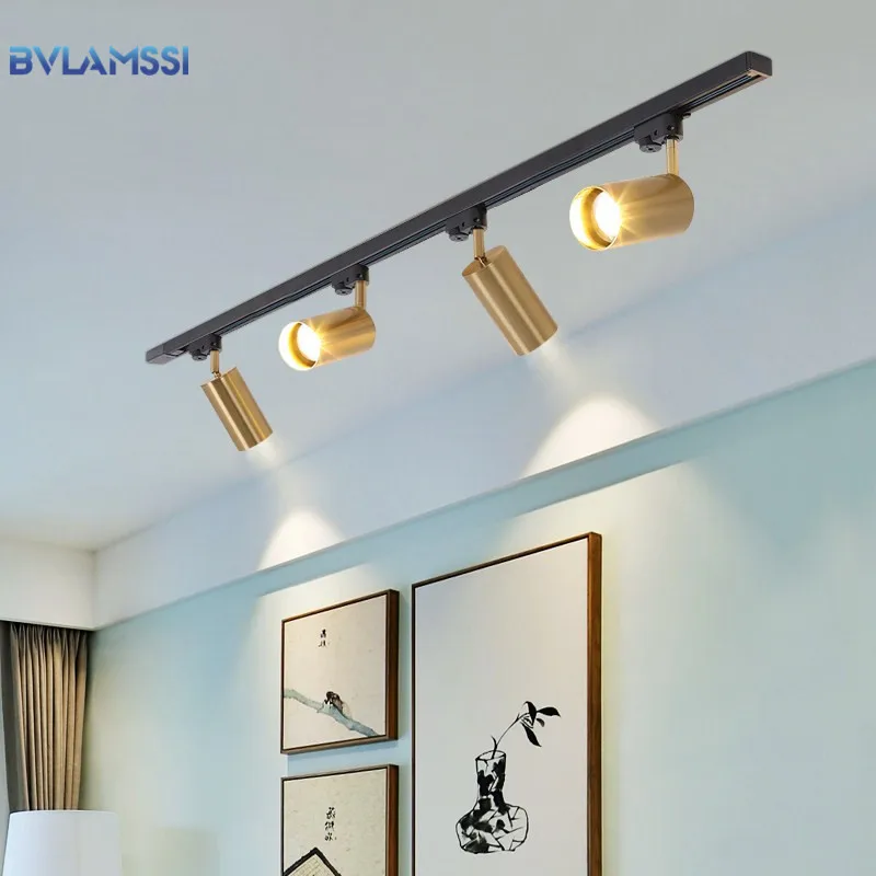  Modern Golden Ceiling Lights Wrought Aluminium LED Ceiling Lamps Rail Track Lamps For Living Room K - 32954614381