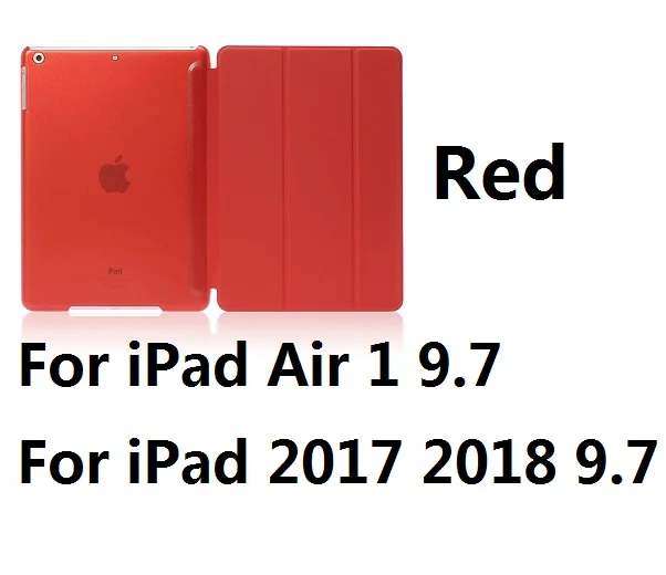 QUWIND ультра тонкий трехслойный чехол из искусственной кожи с жесткой задней подставкой для iPad Air 1 iPad 9,7 дюймов Pro Air 10,5 - Цвет: For Air1201718 Red