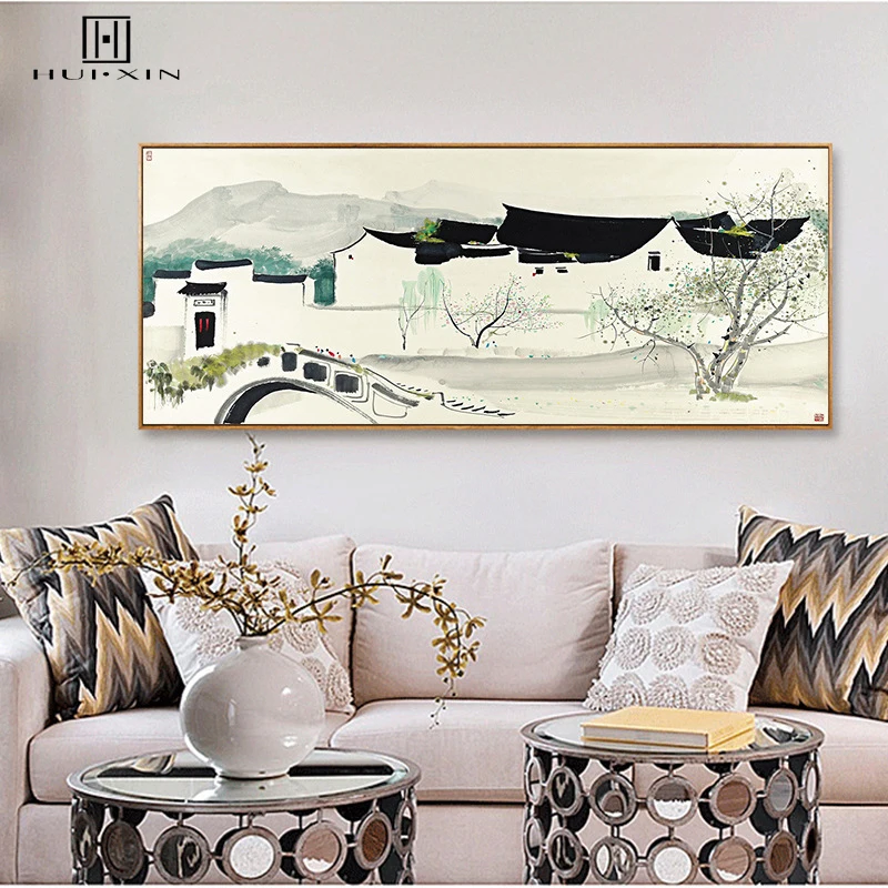 

Traditional Chinese Culture Blessing Meanings Peaceful Charming Canal Towns Southern China Decorative Paintings For Home Deco