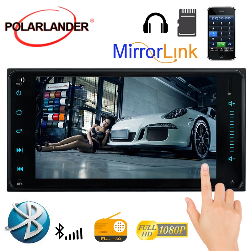 2 din сенсорный экран MP5 palyer Многоязычная поддержка зеркало llink для Toyota Corolla hd