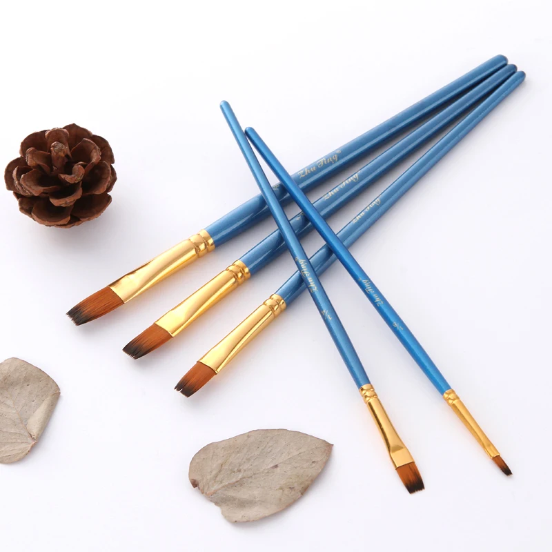 

5Pcs/Set Watercolor Gouache Acrylic Oil Painting Paint Brushes Nylon Hair Painting Brush Set Art Supplies