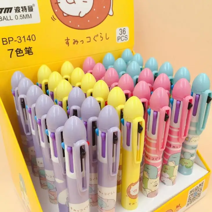 4 шт./компл. шариковые ручки Sumikko Gurashi 7 видов цветов для массивного пресса Угловые