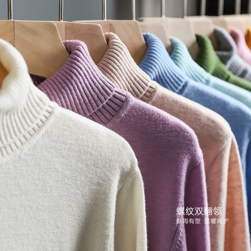 

DASSWEI Fashion Knitted Wool Sweater Women 2019 New Pullovers Turn Down Collar Solid Color Sweater Long Sleeve Tops Female Coat
