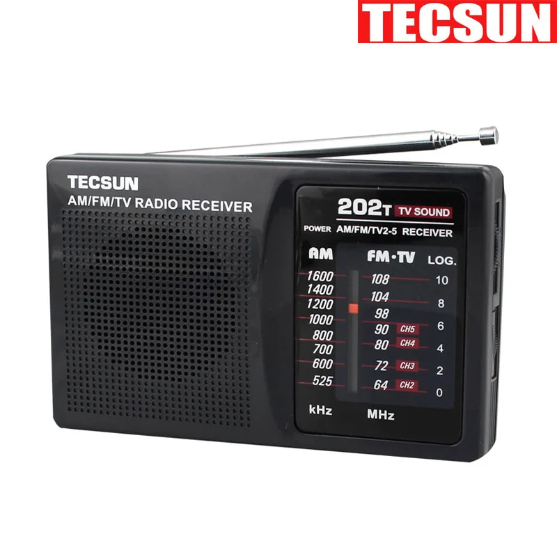 

TECSUN R-202T FM AM TV Radio receiver Mini portable simple to control Economic battery consume than digital