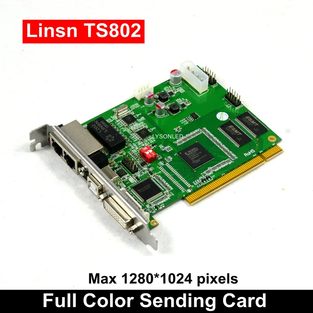 

Free Shipping LED Display Control System LINSN TS802D Sending card , Full Color P3 P4 P5 P6 P7.62 P10 LED Module Control card