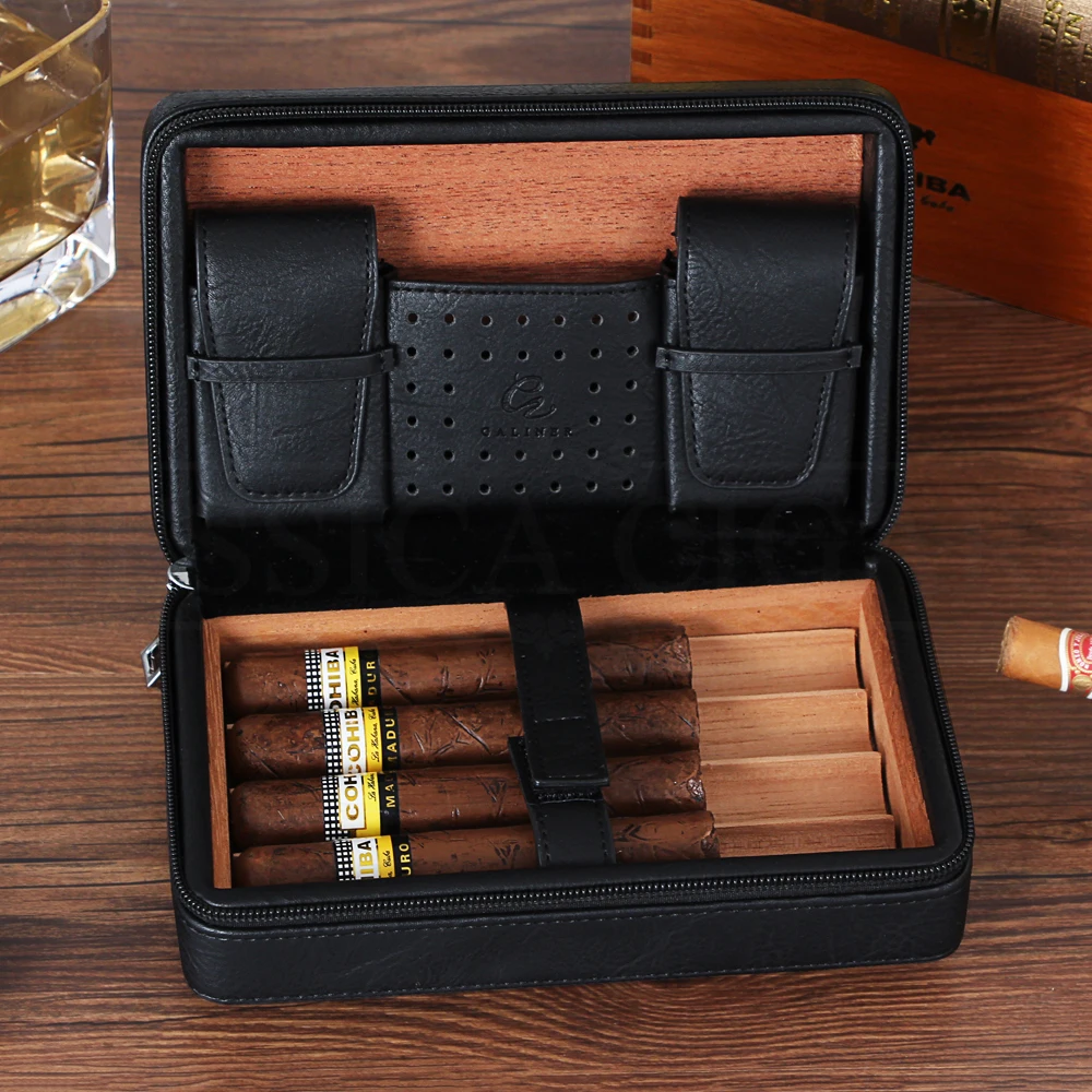 GALINER, Крутые гаджеты, кожаный чехол для сигар, для путешествий, хьюмидор, коробка для сигар из кедрового дерева, портативная коробка для сига... GALINER, Крутые гаджеты, кожаный чехол для сигар, для путешествий, хьюмидор, коробка для сигар из кедрового дерева, портативная коробка для сига...