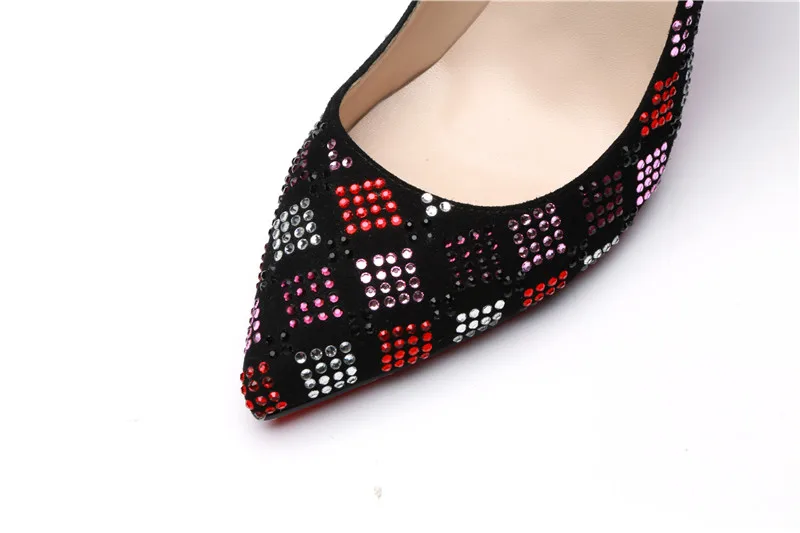 Peu Nouvelle Chaussures Profonde Mélangée Cristal As Damier Sandales Sexy Talons Haute Femme Mince Stiletto Couleur Mode Show Pompes De Soirée v1aZaOn
