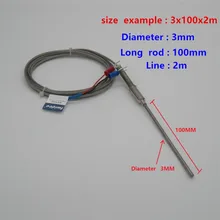 Высококачественный датчик температуры из нержавеющей стали датчик J Тип термопары трубка с 2 м провода кабель 3x50x1 м