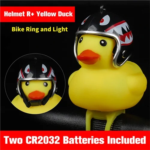 WEST BIKING, велосипедный звонок, водонепроницаемый светильник в виде рога для горного велосипеда, милый детский мультяшный желтая утка с колокольчиком для шлема, аксессуары для велоспорта - Цвет: Duck with helmet R