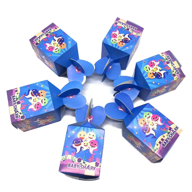 

6/12Pcs baby shark Theme Candy box birthday party decorations kids wedding box Decorative Supplies for kids favor