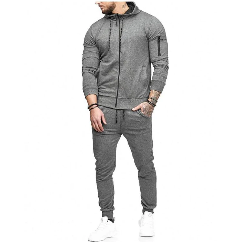 Men Set Running Gym Sportswear Tracksuit (2)