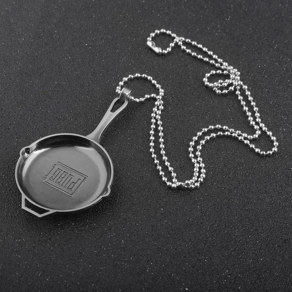 

SG Fashion Newest Black PUBG Frying Pan Necklace High Quality Hot Game Playerunknown's Battlegrounds Necklaces For Women And Men