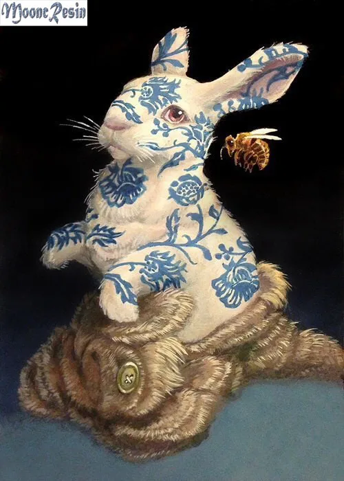 

MOONCRESIN 5D Diamond Mosaic Tattoo Rabbit Diamond Embroidery Needlework Diy 3D Diamond Painting Cross Stitch Decoration Kits
