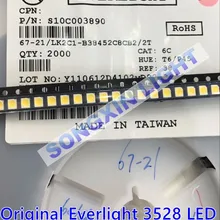 1000 шт. EVERLIGHT 3528 1210 SMD светодиодный белый золотой провод/медный кронштейн поверхностного монтажа smd 3528 светодиодный Диод освещение PLCC-2 чистый белый