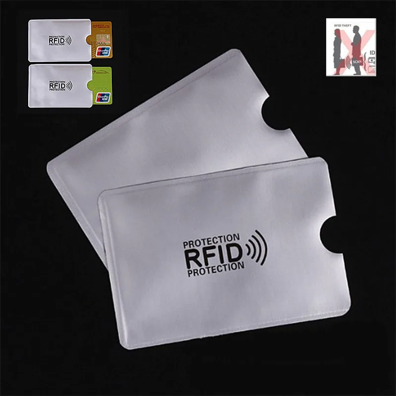 

10pcs Anti RFID Anti-degaussing Wallet Blocking Reader Lock Bank Card Holder ID Bank Card Case Protection Metal Credit Holder