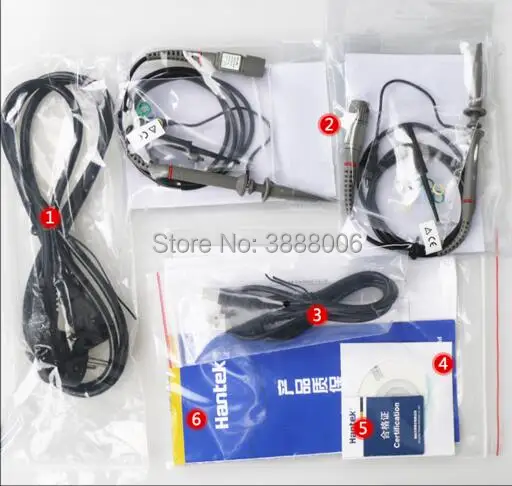 Hantek DSO5202P цифровой осциллограф 200 МГц полоса пропускания 2 канала ПК USB 1GSa/s 7 дюймов