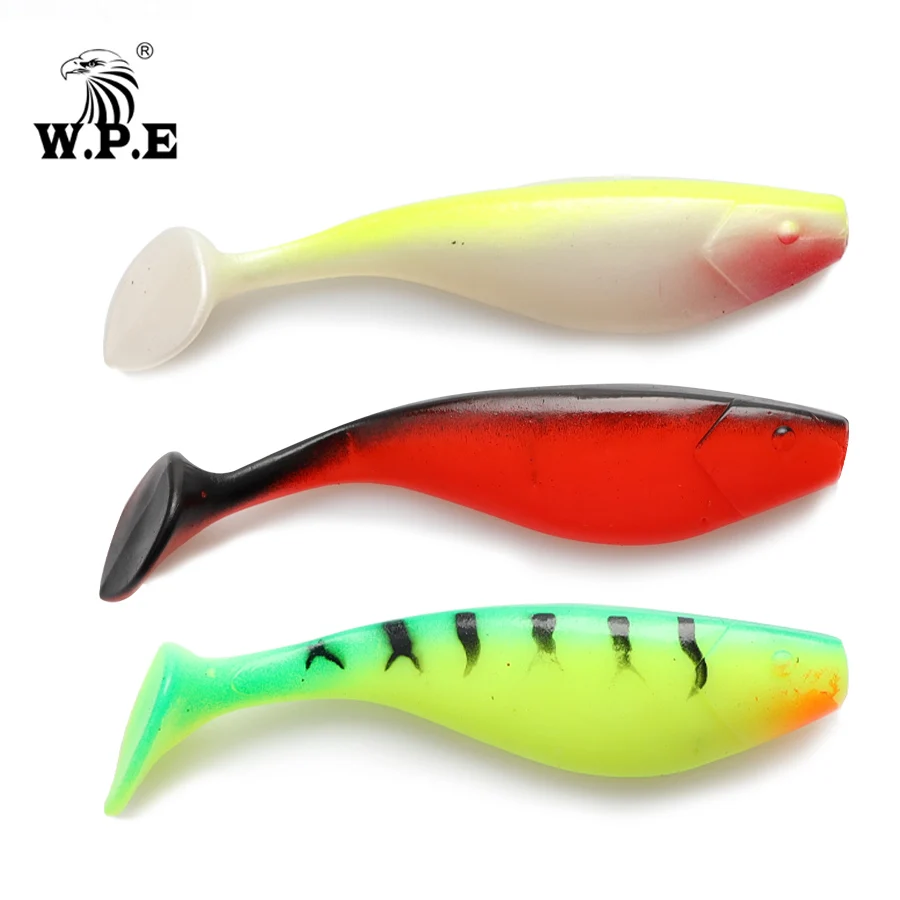  W.P.E Brand 6pcs/pack 100mm Silicone Soft Lure Swim Bait Jigging Lure Soft Body Artificial Soft Lur