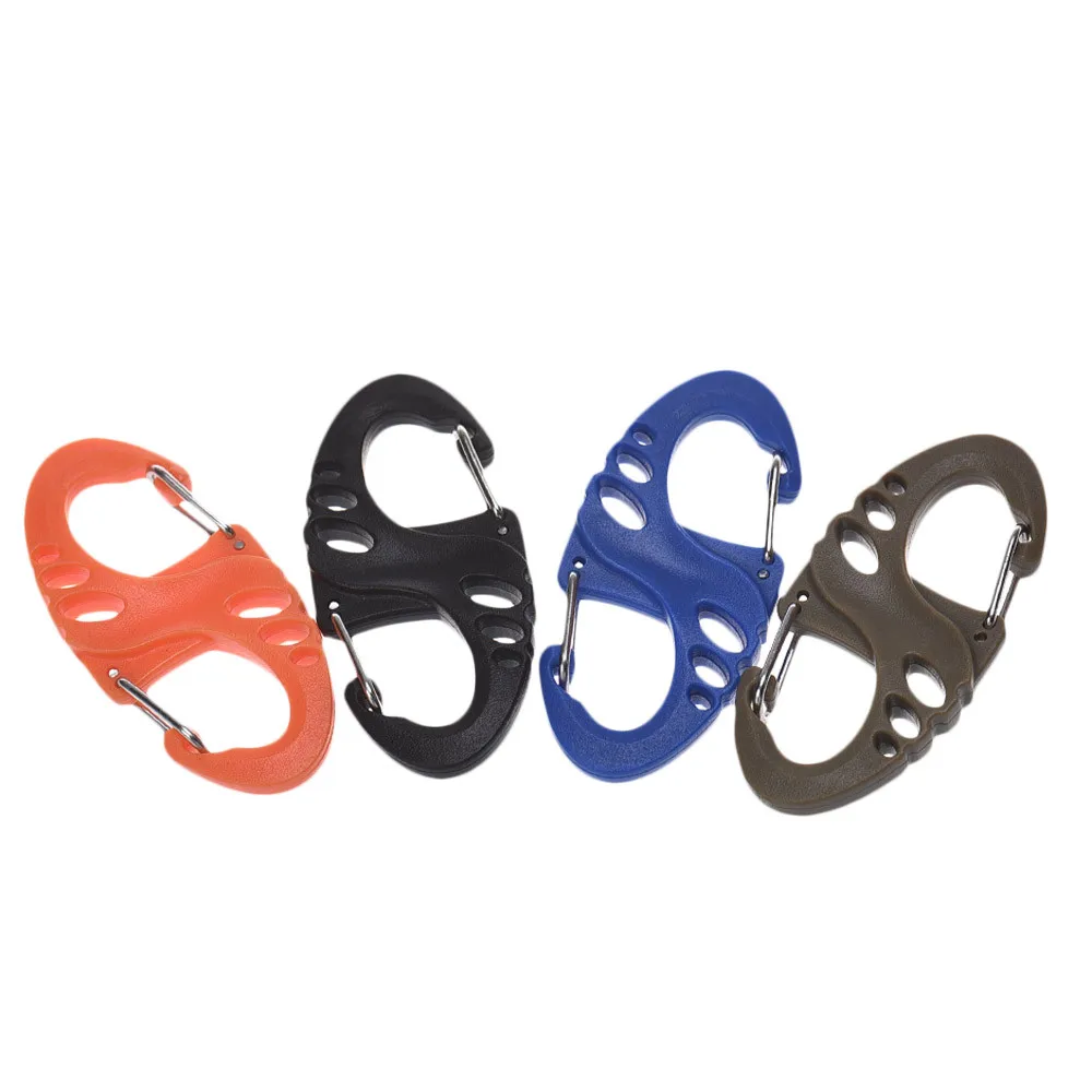 

8-Shaped Camping Mountaineer Kettle Buckle Hanging Hook Backpack Tactical Mini Portable Keychain Metal Carabiner Outdoor Tools D