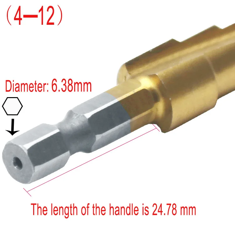 3 шт./лот из быстрорежущей стали большой шаг конус с титановым покрытием металлический сверло Набор инструментов дырокол 4-12 мм 4-20 мм 4-32 мм