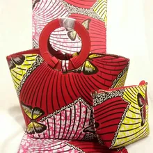 Alta Calidad Elegante 100% de Algodón Tela de la Cera Africana Y DF-429 Cesta Conjunto Precio Al Por Mayor El Envío Libre