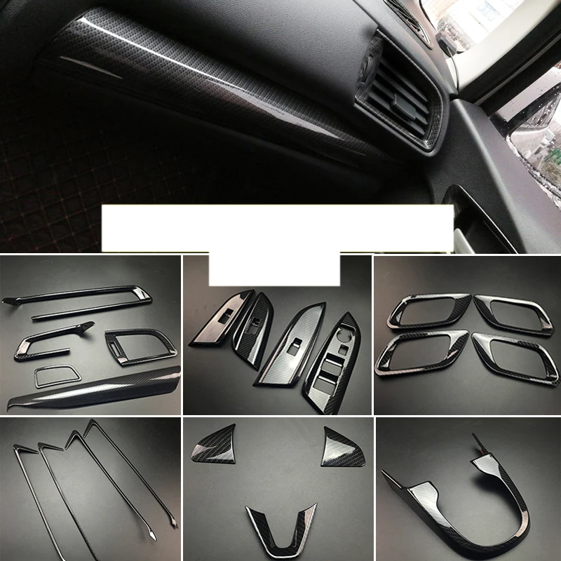 

lsrtw2017 black carbon fiber abs car interior decoration accessories for honda fit 2014-2020