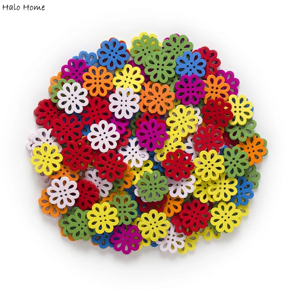 

50/100Pcs 2/4 Hole Multicolor Wood Buttons Decor Clothing Home Sewing Scrapbooking Card Making DIY Big Collection Mixed Styles