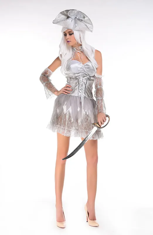 Ужасный Призрак пиратский костюм на Хэллоуин для взрослых Косплэй нарядное платье для вечерние 89107