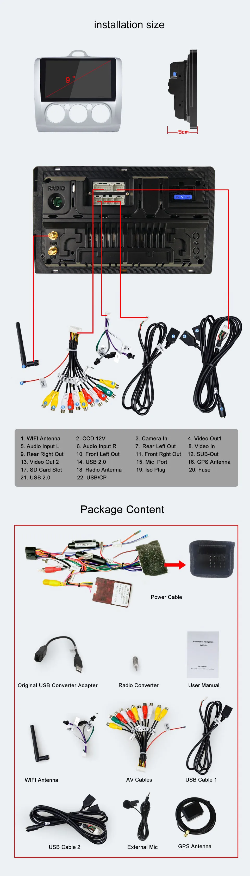 Best IPS 9" HD DSP GPS Wifi Rear View Camera For Ford Focus 2005-2012 Car Radio Andriod 8.1 PX5 Octa Core Carplay Multimedia Player 14