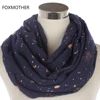 FOXMOTHER 2022 New Fashion Navy Star Moon Foil Gold Scarf For Womens Chirstmas Gifts ► Photo 2/6