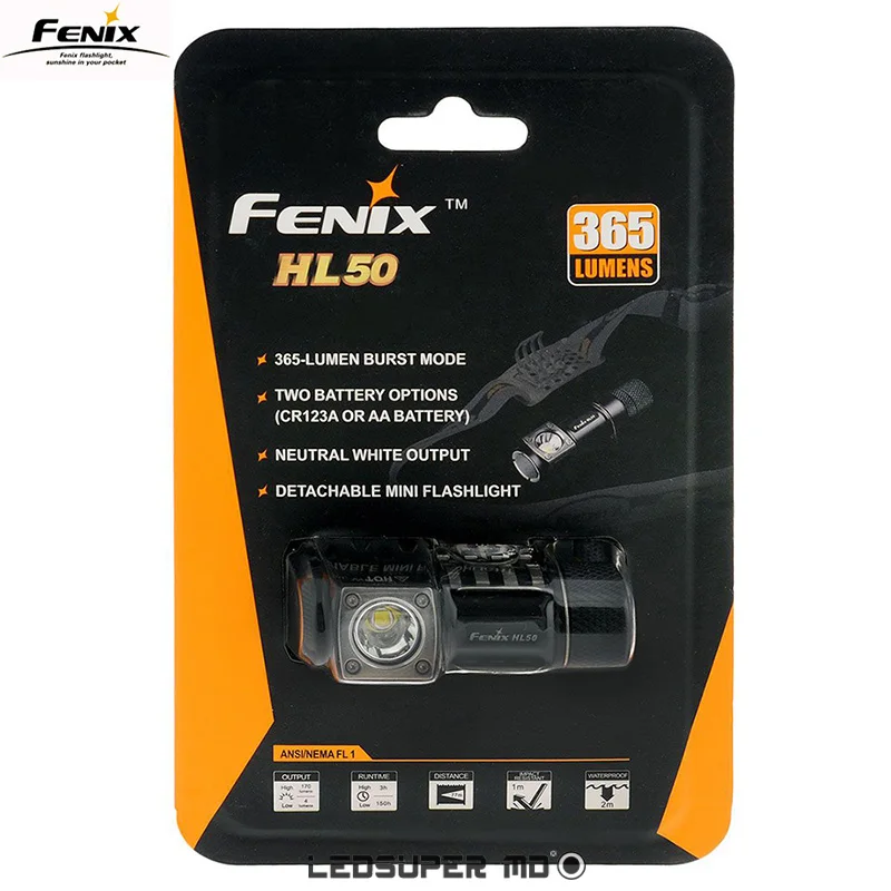 Многофункциональный любых погодных условиях и Fenix HL50 365 Люмен Cree XM-L2 светодиодный T6 фары Flash светильник