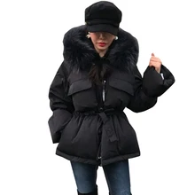 Z-ZOUX Женское пальто с капюшоном, искусственный мех, пэчворк, короткие зимние пальто на шнурке, женские черные модные женские зимние куртки, пальто