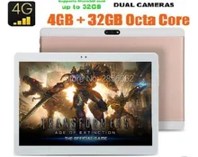Android 6.0 10 pulgadas tablet Octa Core 4 GB RAM 64 GB ROM 4G LTE FDD 1920×1200 IPS 8.0MP Dual SIM GPS de la Tableta 10.1 Del Ordenador Portátil de DHL envío