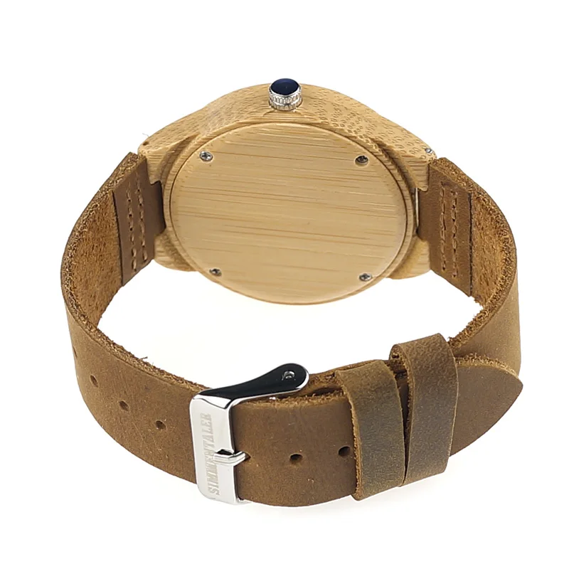 BOBO BIRD men Watches women Wooden Bamboo Watch ladies Quartz lover's clock with Leather Strap as Gift in wood box custom