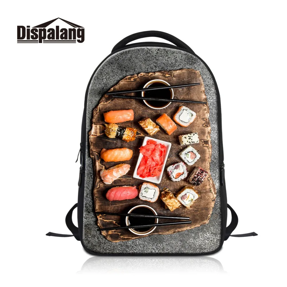 Us 50 93 Women Personalized Laptop Backpack Sushi 3d Printed For College Boy Travel Book Bag Stylish Computer Agers In Backpacks