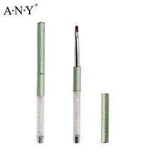 ANY 2016 New Design Wrinkle Handle With Diamond Inside Oval Imported Nylon Hair Nail Art Gel Brush Pure Color Hot Sale