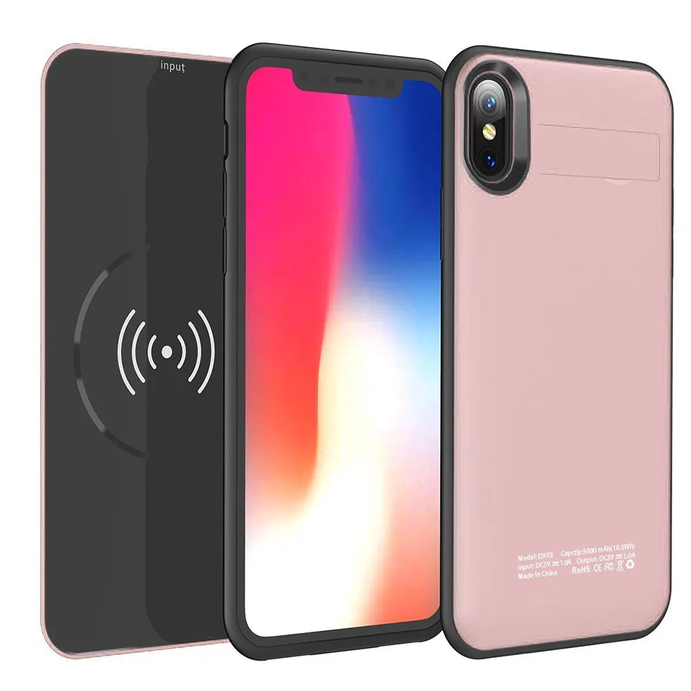 Charger case For Iphone x 5000mah Power Cases For Iphone x portatil battery case with wireless charging power bank7 (5)