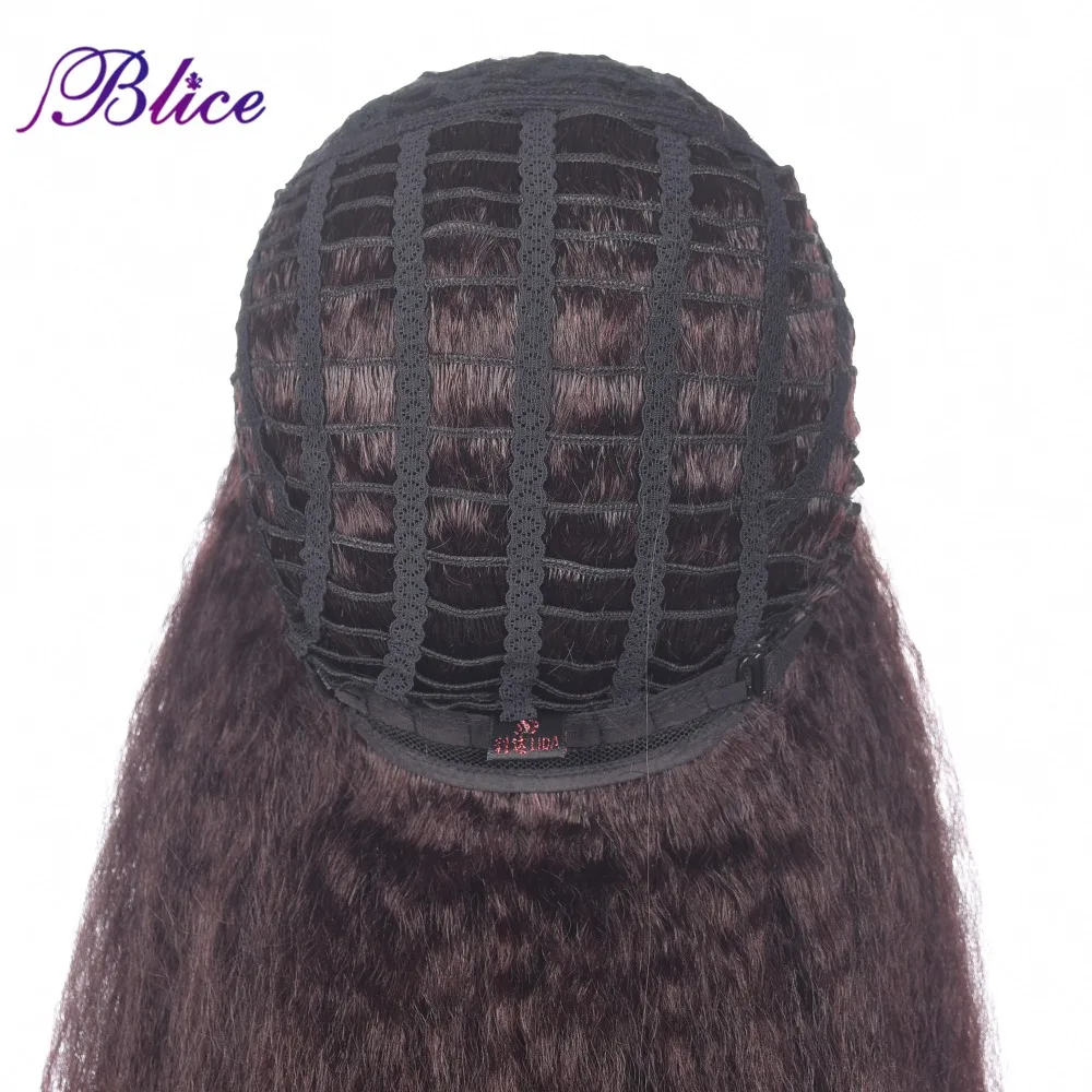 Blice синтетические парики длинные кудрявые прямые натуральные черные волосы для афро-американских женщин парик природы 16-24 дюймов афро парик