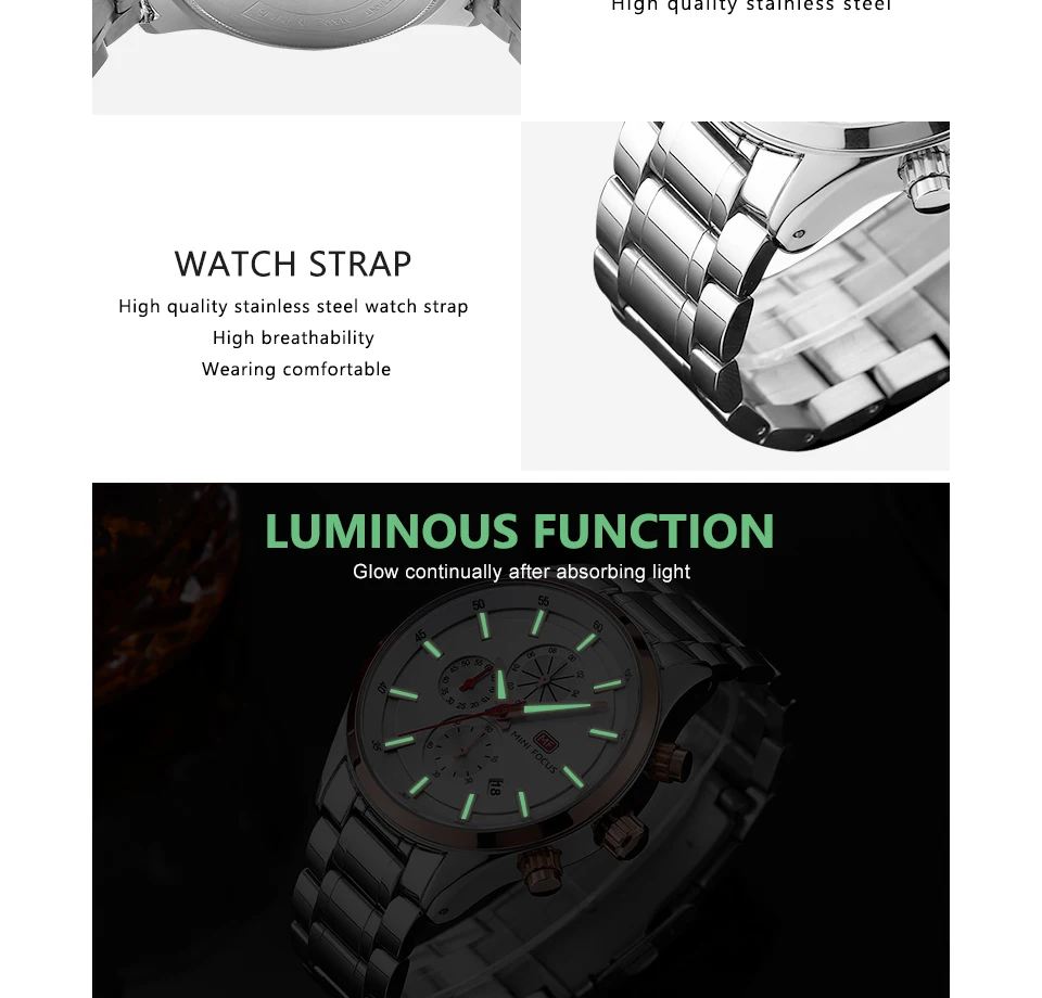 Мини фокус люксовый бренд Мужские часы из нержавеющей стали спортивные часы мужские водонепроницаемые аналоговые кварцевые мужские s наручные часы Relogio Masculino